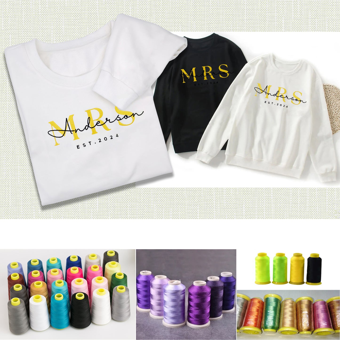 Custom Mrs Sweatshirt Embroidered